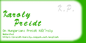 karoly preidt business card